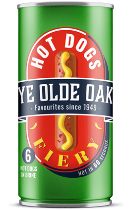 Ye Olde Oak Fiery Hot Dogs 560g can