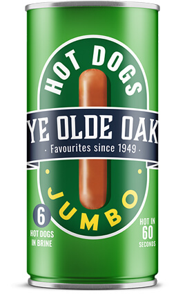 Ye Olde Oak Jumbo Hot Dogs 560g can
