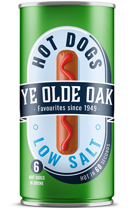 Ye Olde Oak Low Salt Hot Dogs 560g can
