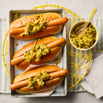 Hot Dogs with Sweet Pickle Relish
